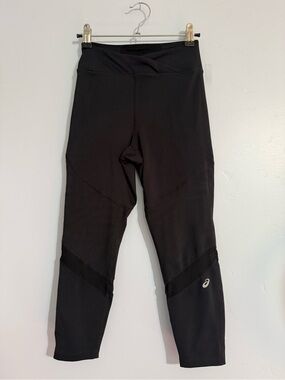 Asics Crossover Waist Athletic Mesh-Panel Leggings